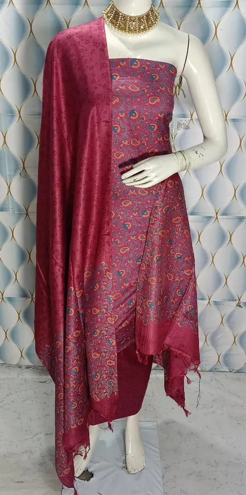 Elegant Katan Silk Full Suit – A Timeless Blend of Luxury and Tradition